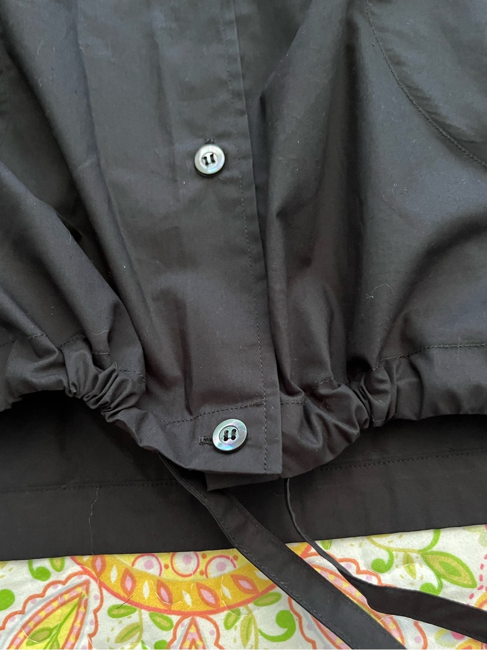 Sofie D'Hoore Long Sleeve Gathered Hem Shirt Jacket Black - Picture 3 of 7